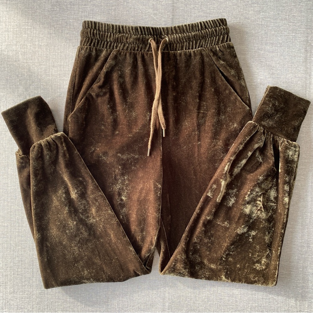 Michael Costello X Revolve | Stylish Comfy Velvet Jogger Sweatsuit Set Size XS - Picture 8 of 15